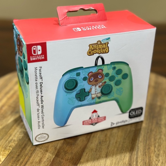 Nintendo Switch PDP Faceoff Deluxe+ Audio Wired Controller Animal Crossing NWT - Picture 7 of 8